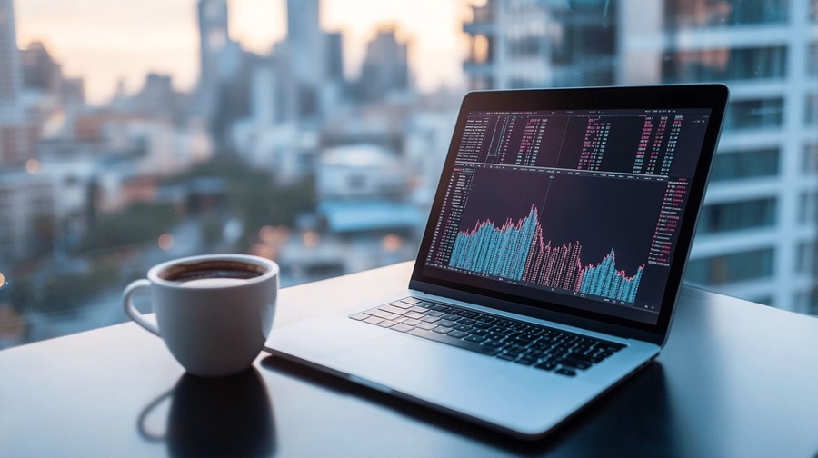 Bots de Trading 7 Grafico de acoes em notebook